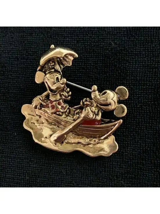 Vintage Retired Disney Napier Golden Mickey And Minnie Mouse - Picture 3 of 6